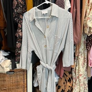 Sabo skirt romper white with black stripe